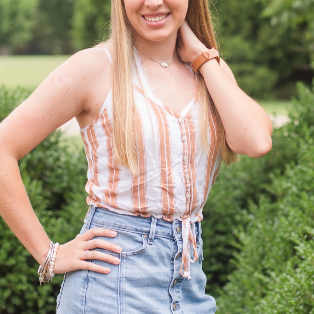 Striped american eagle top